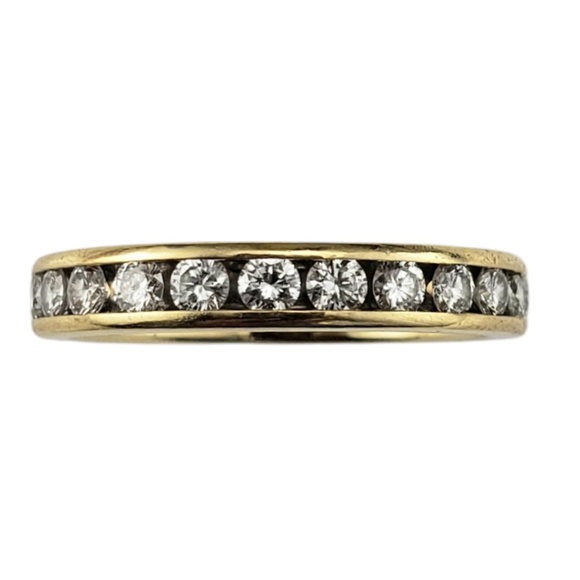 14K Yellow Gold and Diamond Eternity Band Ring  #20503 - Picture 1 of 6